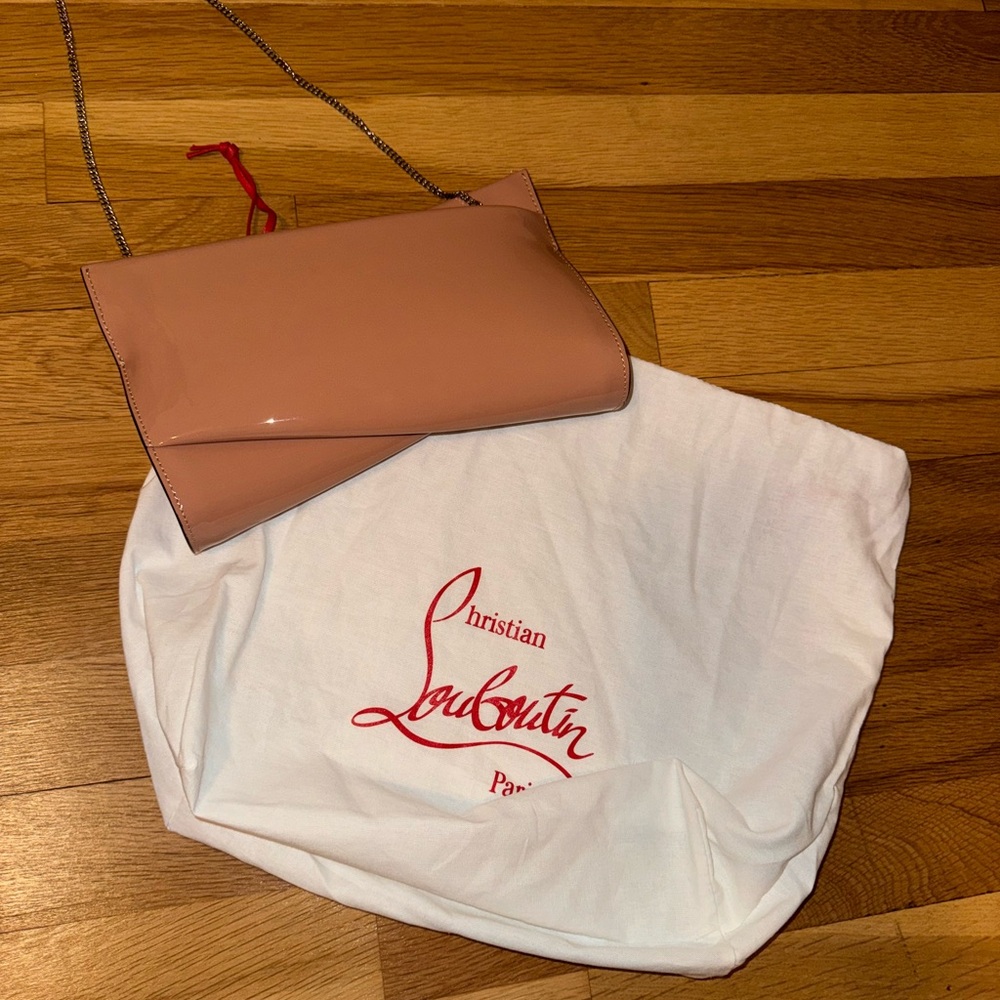 Christian Louboutin nude clutch